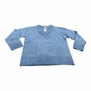 Gap Women’s Vneck Long Sleeve Blue Sweater, Size Medium, NEW